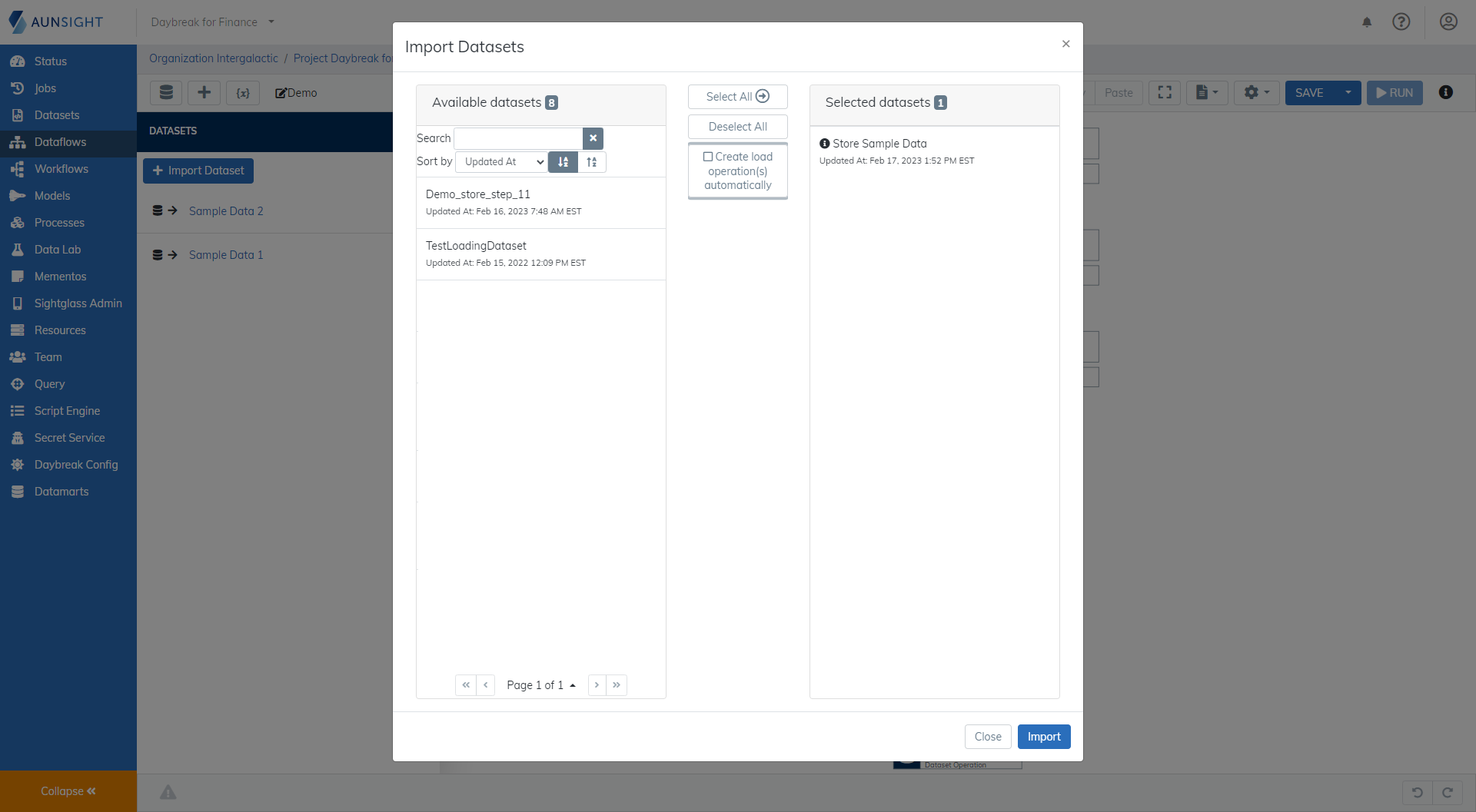 Import Target Dataset