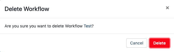confirm workflow deletion button